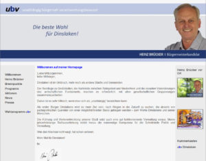 Die Seite von Heinz Brücker überzeugt durch die Navigation und Informationsstruktur