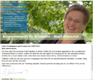 Die Seite von Birgit Emmerich emfängt den Nutzer mit einem sympathischen Bild