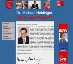 Die Seite von Michael Heidinger bietet bei hausbackenem Design, eine funktionale Struktur.