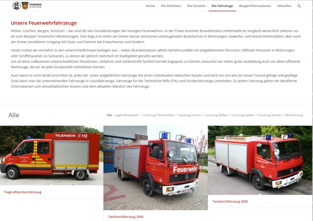 Feuerwehrfahrzeuge der Feuerwehr Voerde