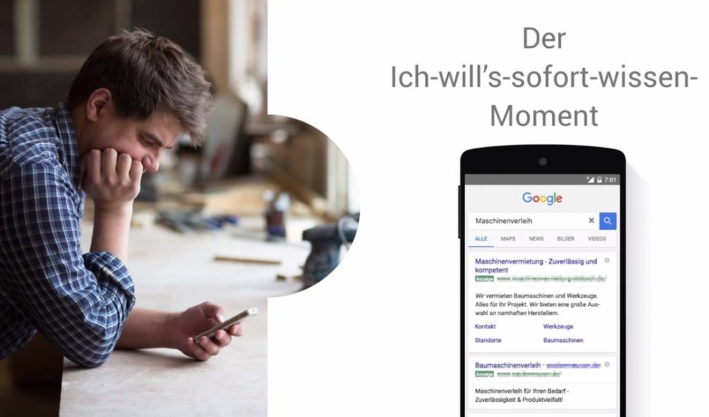 Google AdWords Anzeige mit Sitelinks