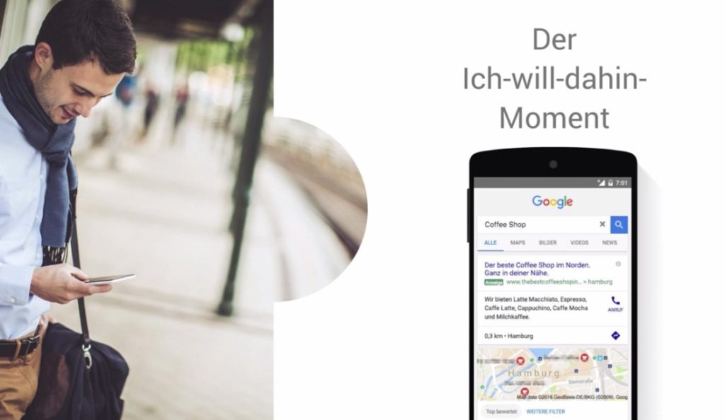 Google AdWords Anzeige mit Standorterweiterungen