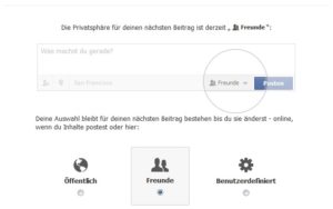 Die Einstellungen der Privatsphäre bei facebook