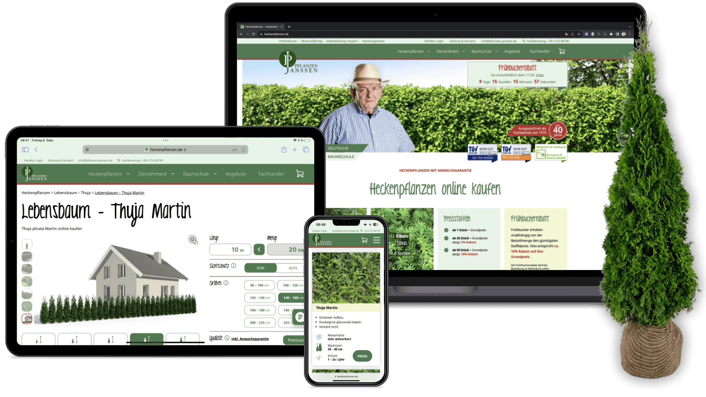 Smartphone Tablet Laptop Heckenpflanzen